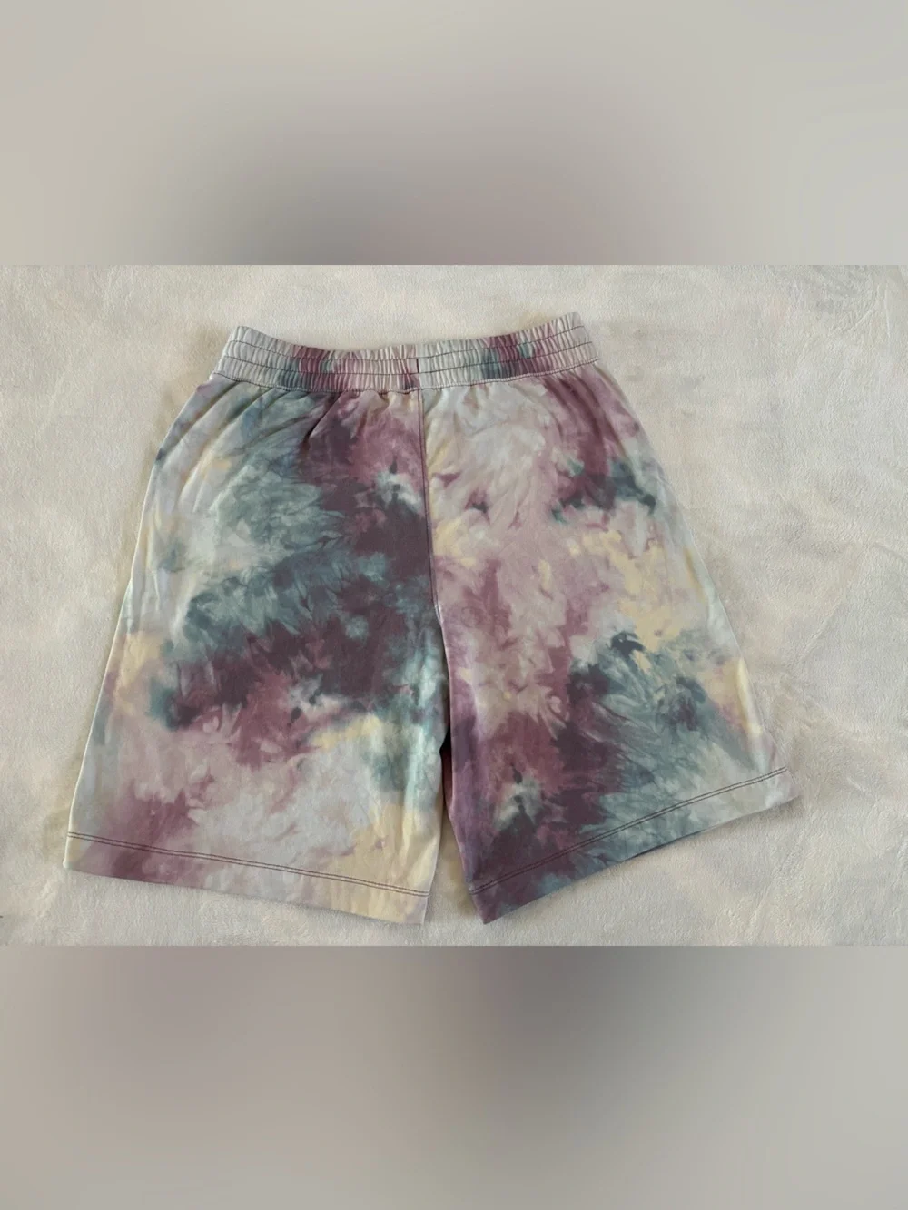 Abercrombie Kids 13/14 (XL) Active Shorts Purple Multi Tie Dye Athleisure Fleece